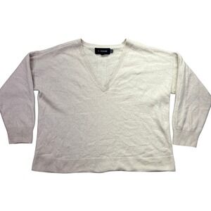 11 Honore Cashmere Sweater V-Neck Long‎ Sleeve Knitwear Pullover Beige Size 1